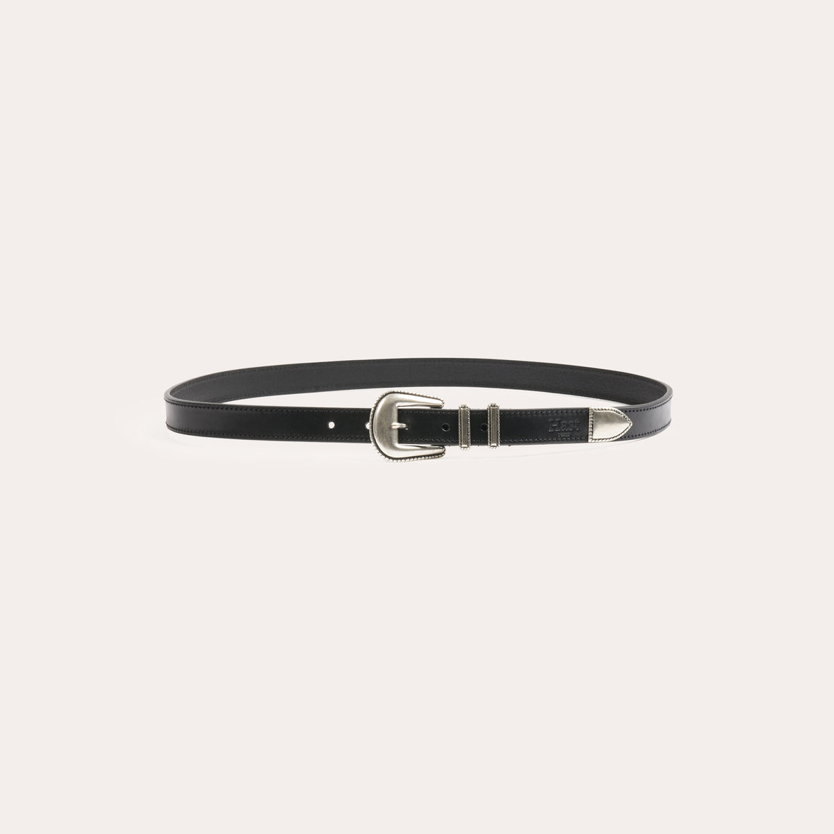 Ceinture western en cuir noir