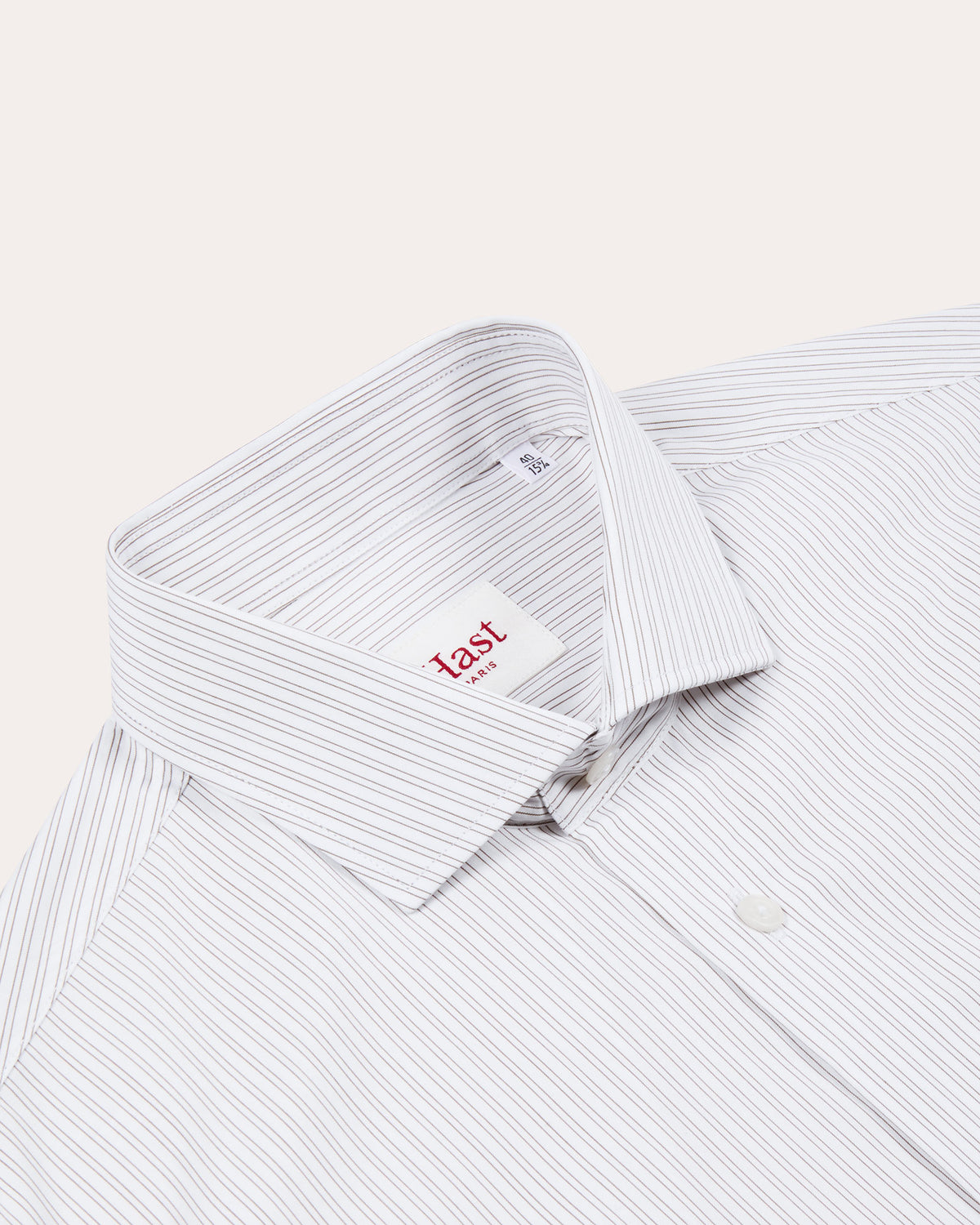 Chemise en coton blanc rayé vert