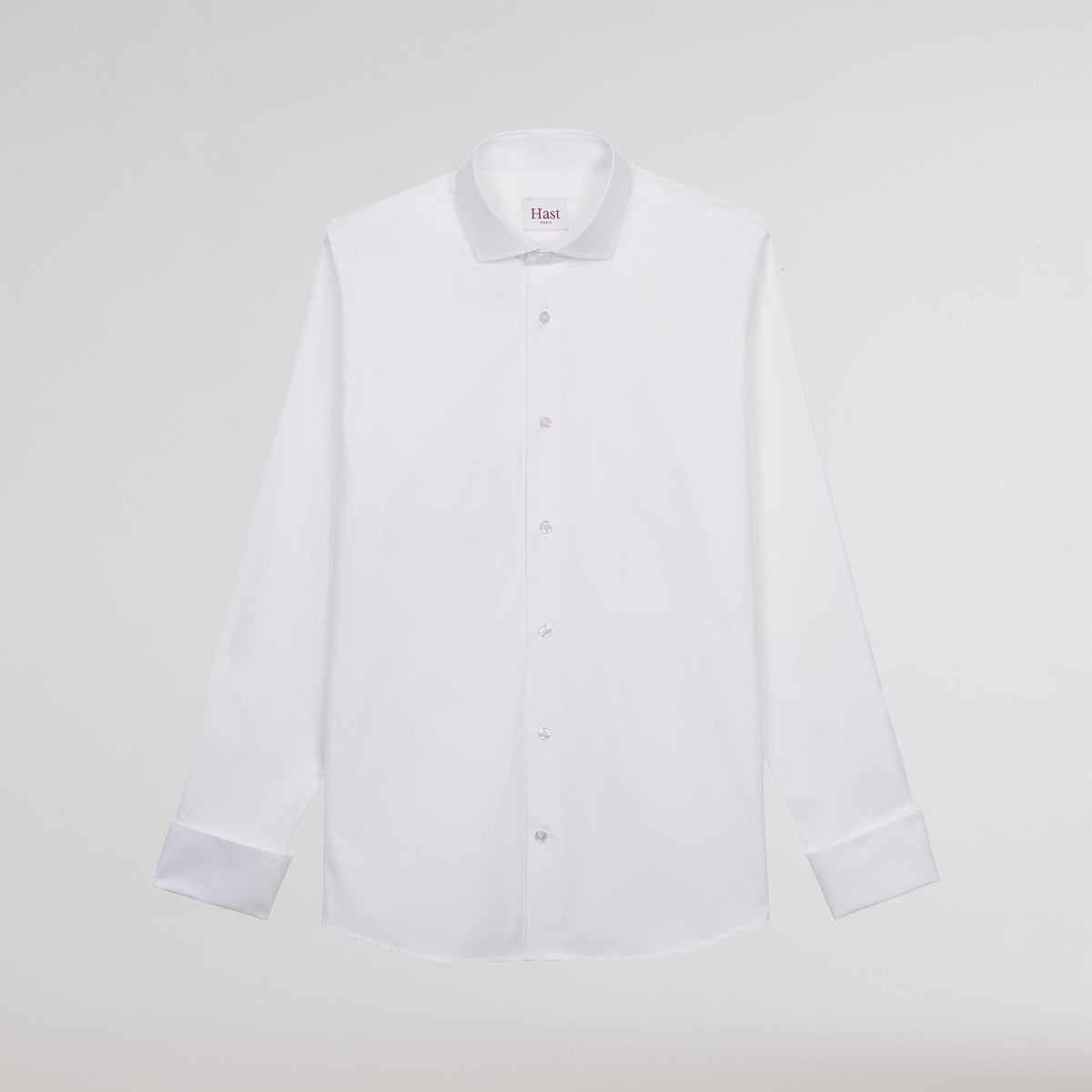 White two-ply Oxford shirt with French cuffs