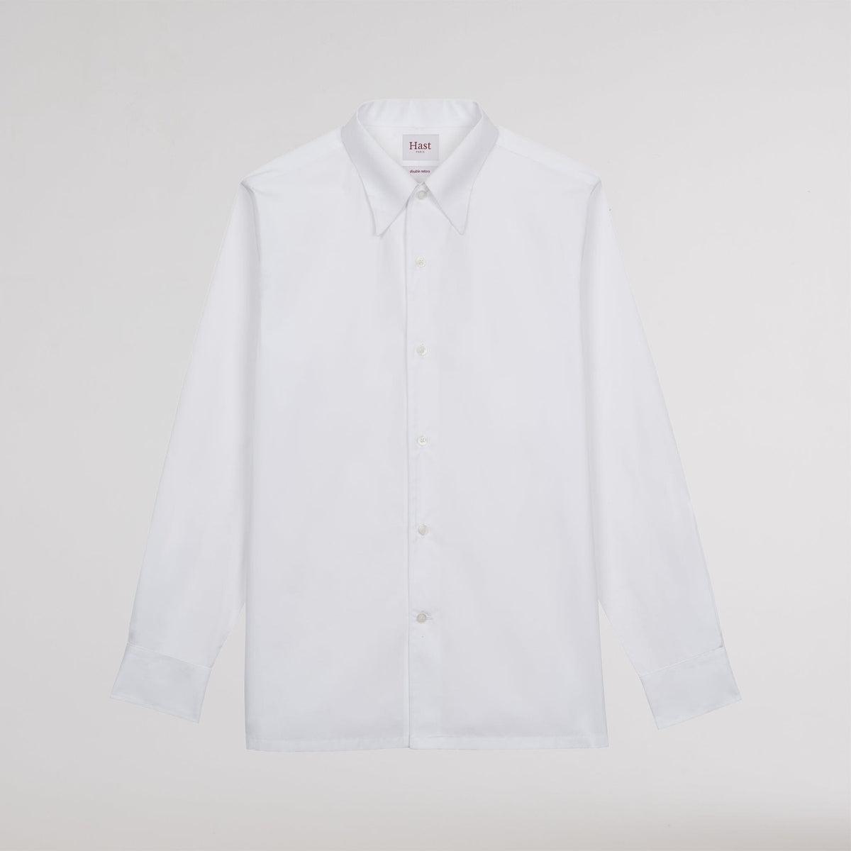 Chemise cintrée popeline double retors blanche