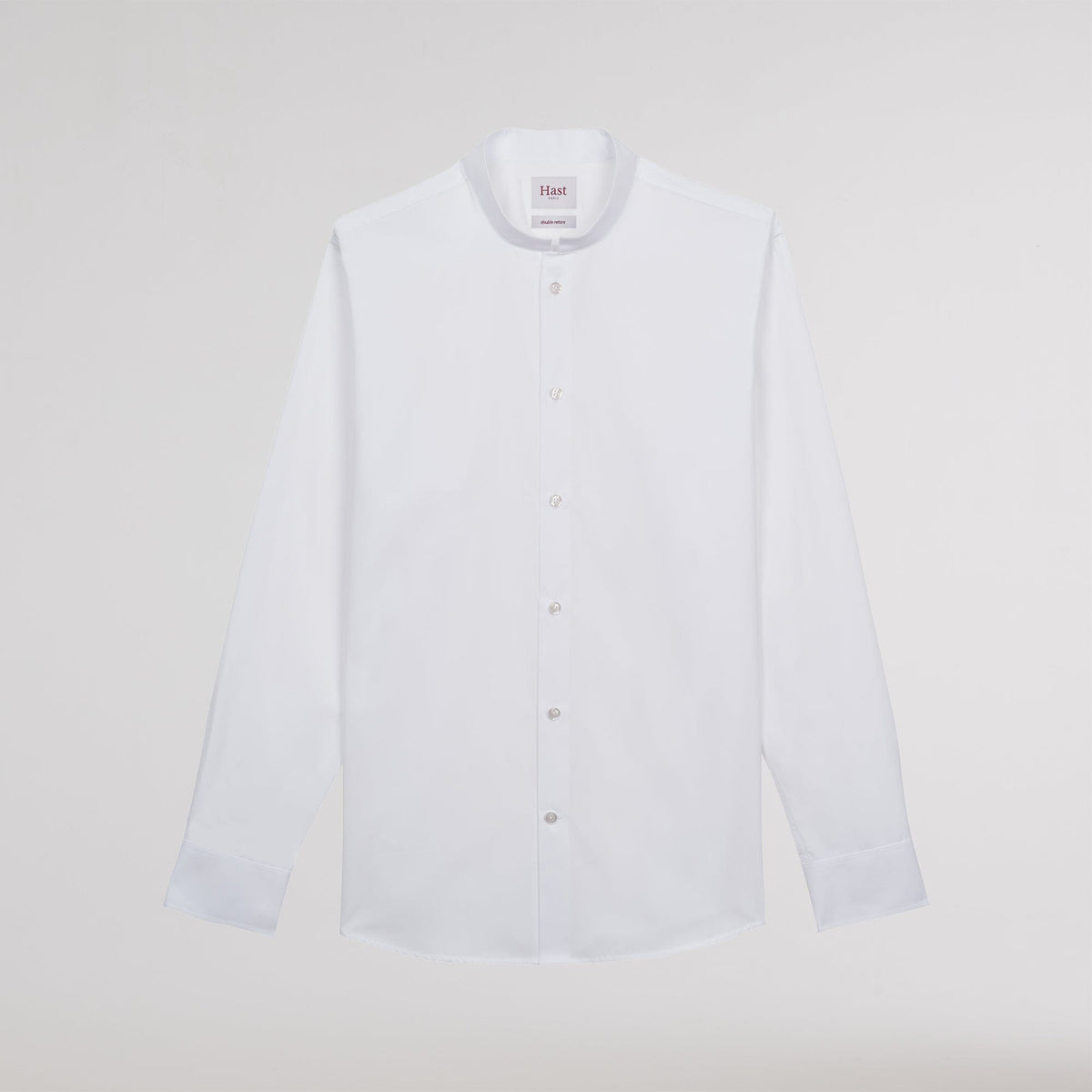 Chemise cintrée en popeline double retors blanche