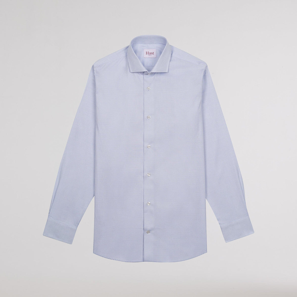 Chemise cintrée en royal oxford double retors pied de puce bleue