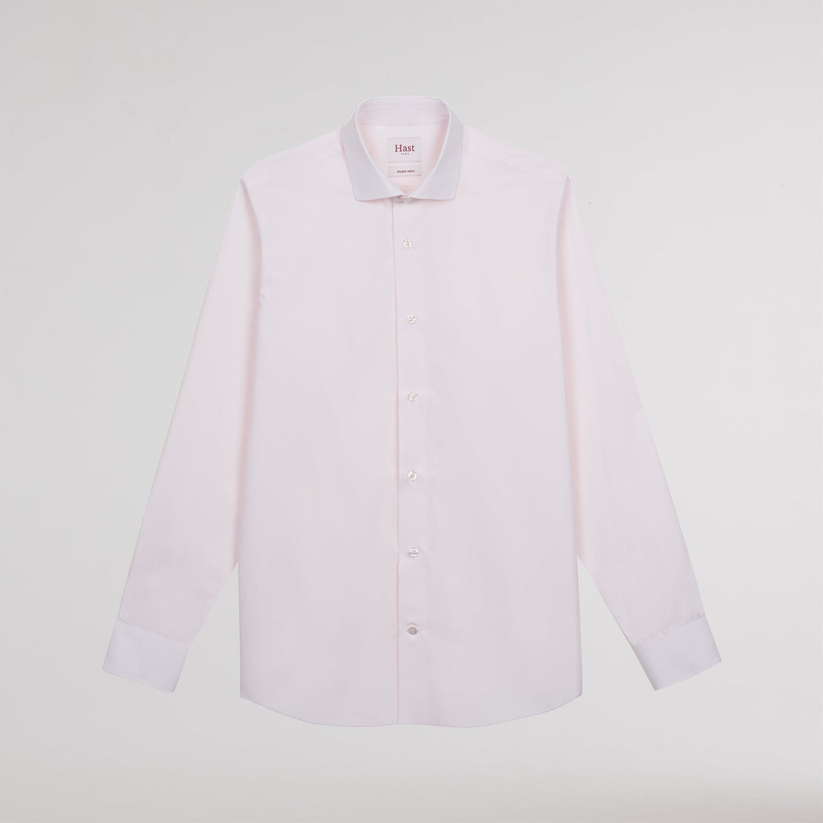 Chemise en popeline double retors rose pâle