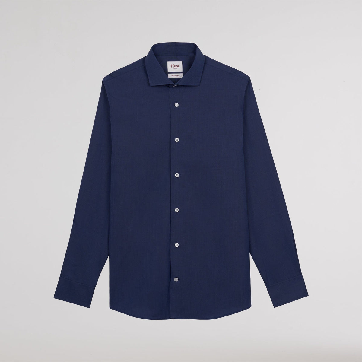 Navy two-ply end-on-end shirt