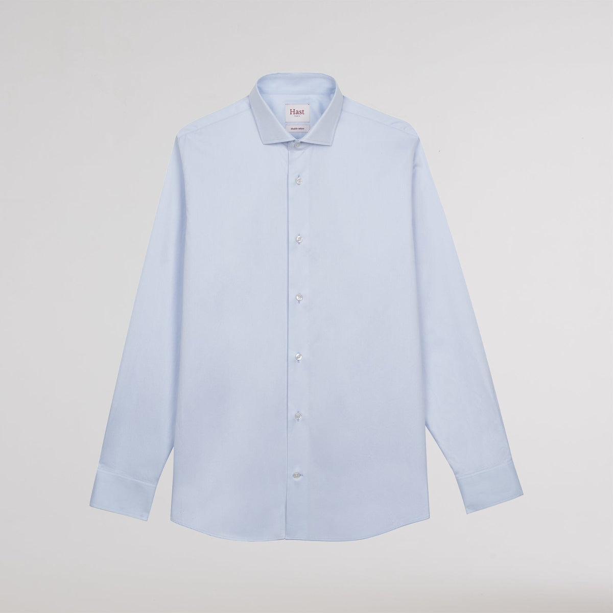 Chemise en twill double retors bleu ciel