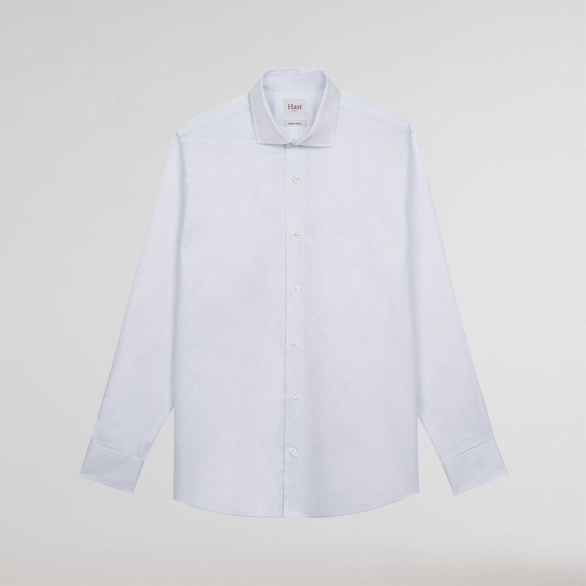 Chemise twill double retors rayures bleues