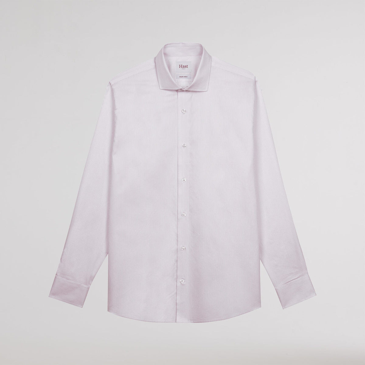 Chemise en twill double retors rayures rouges