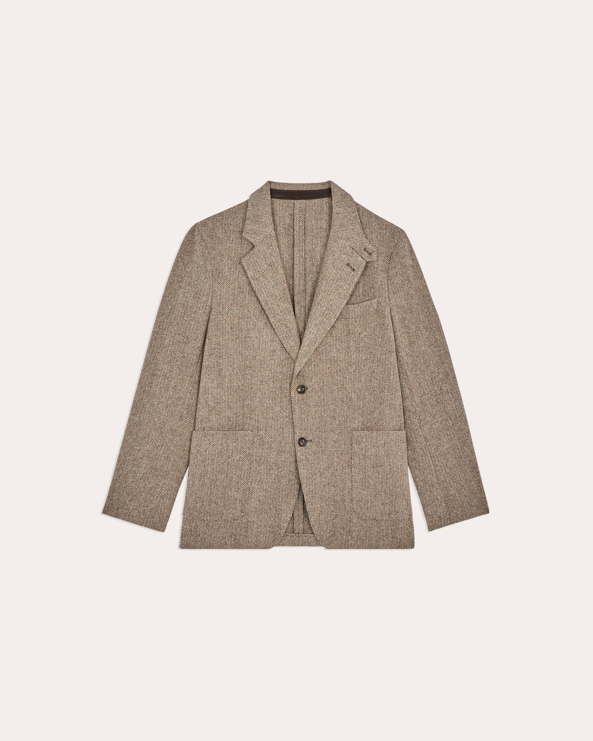 Veste en laine chevron marron