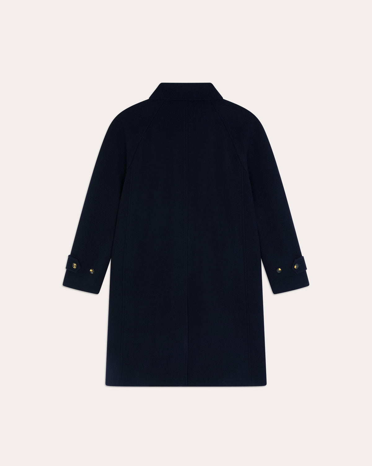 Manteau Balmacaan en laine vierge chevrons marine