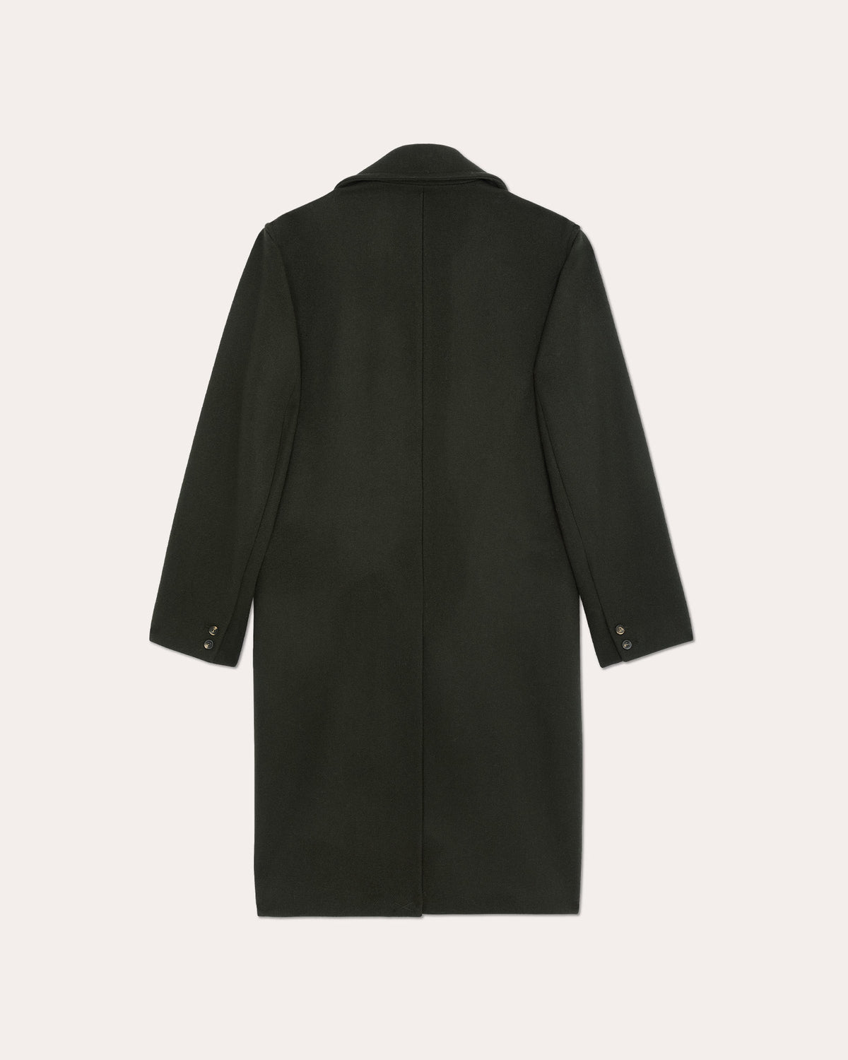 Manteau long croisé en laine vert