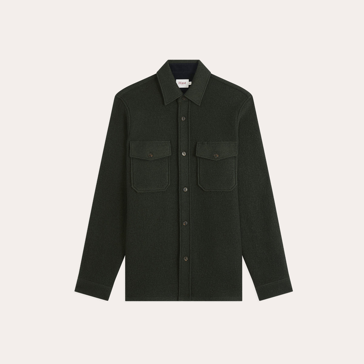 Surchemise en laine bouillie vert forêt
