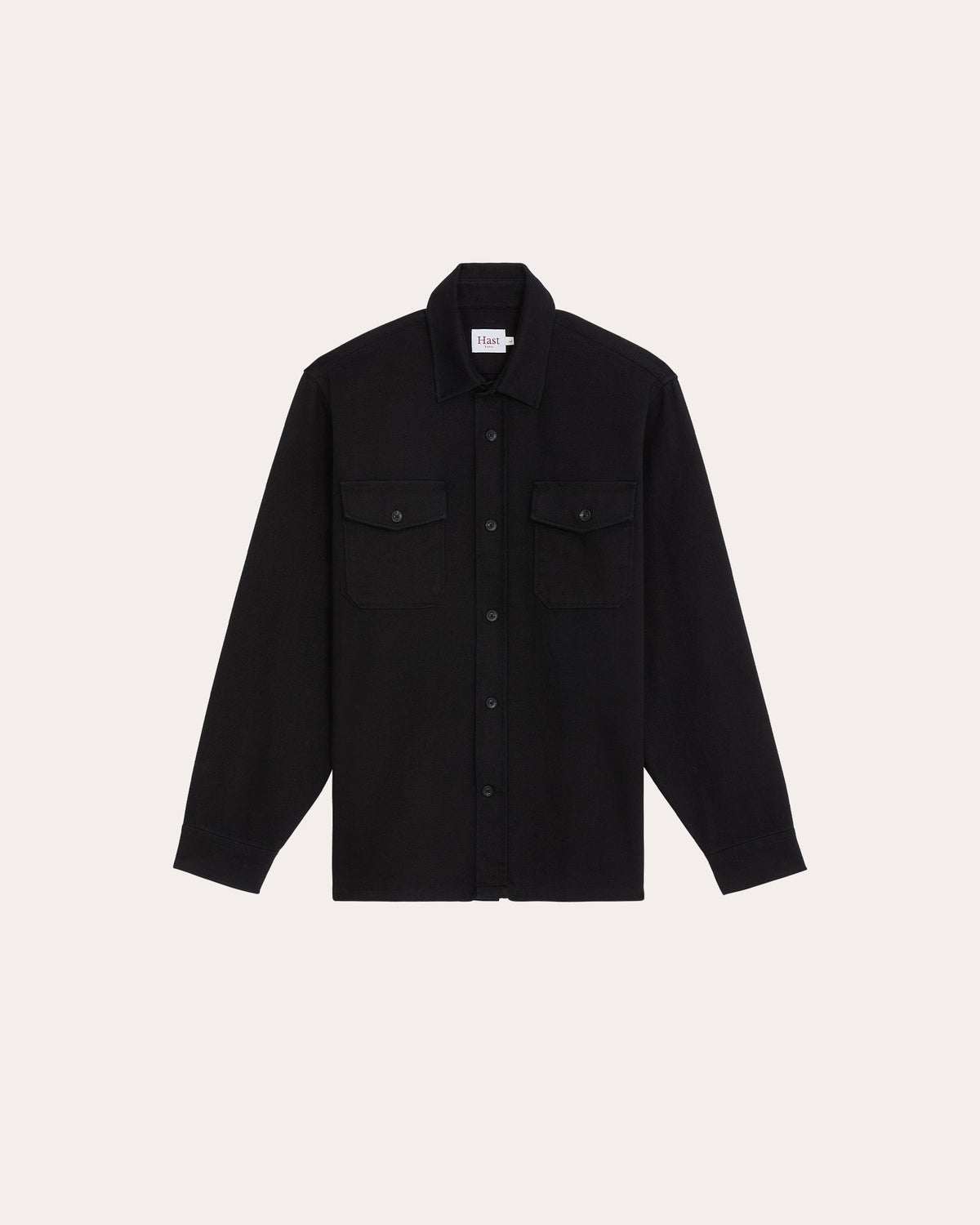 Black cotton overshirt