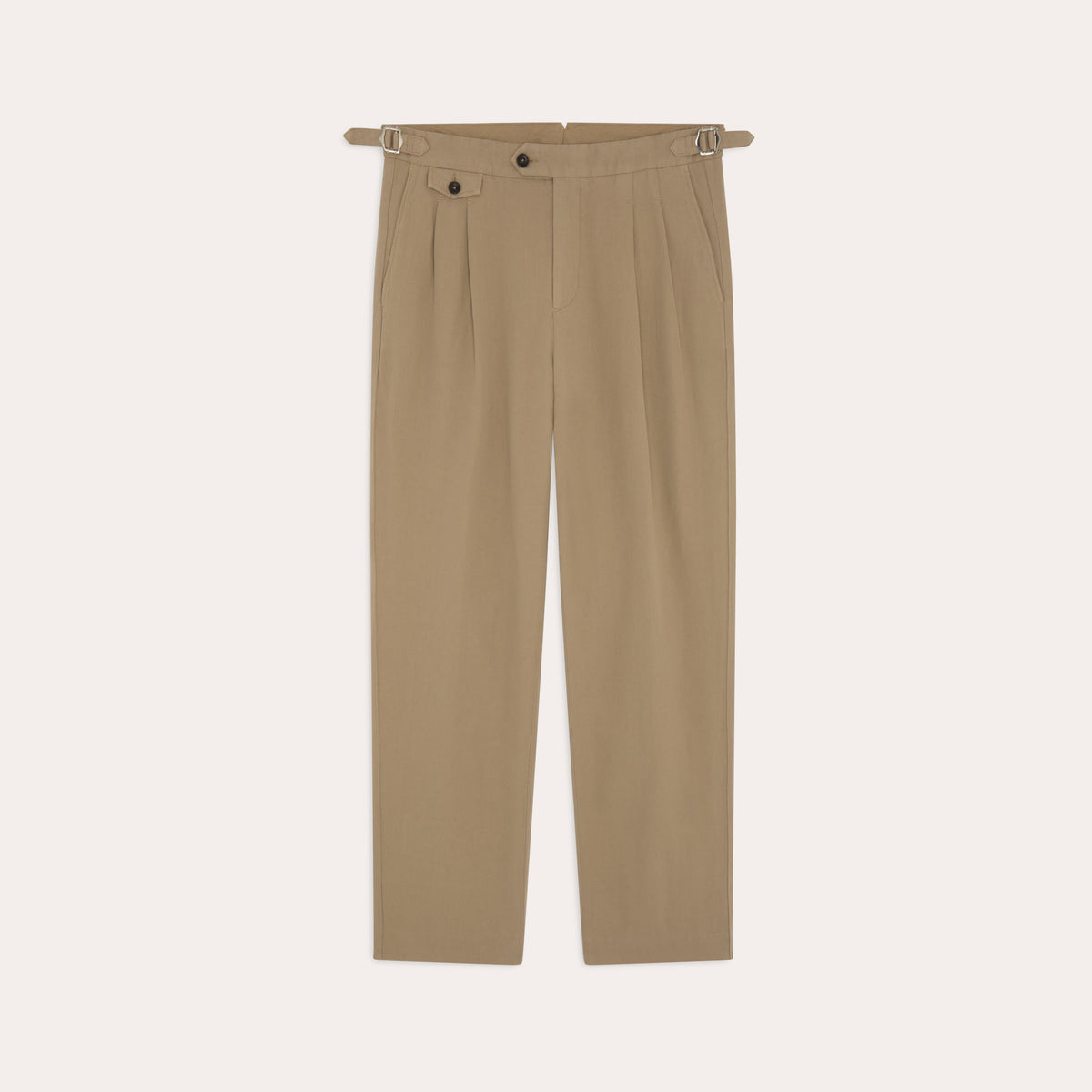 Hose aus Baumwolle und Leinen Beige