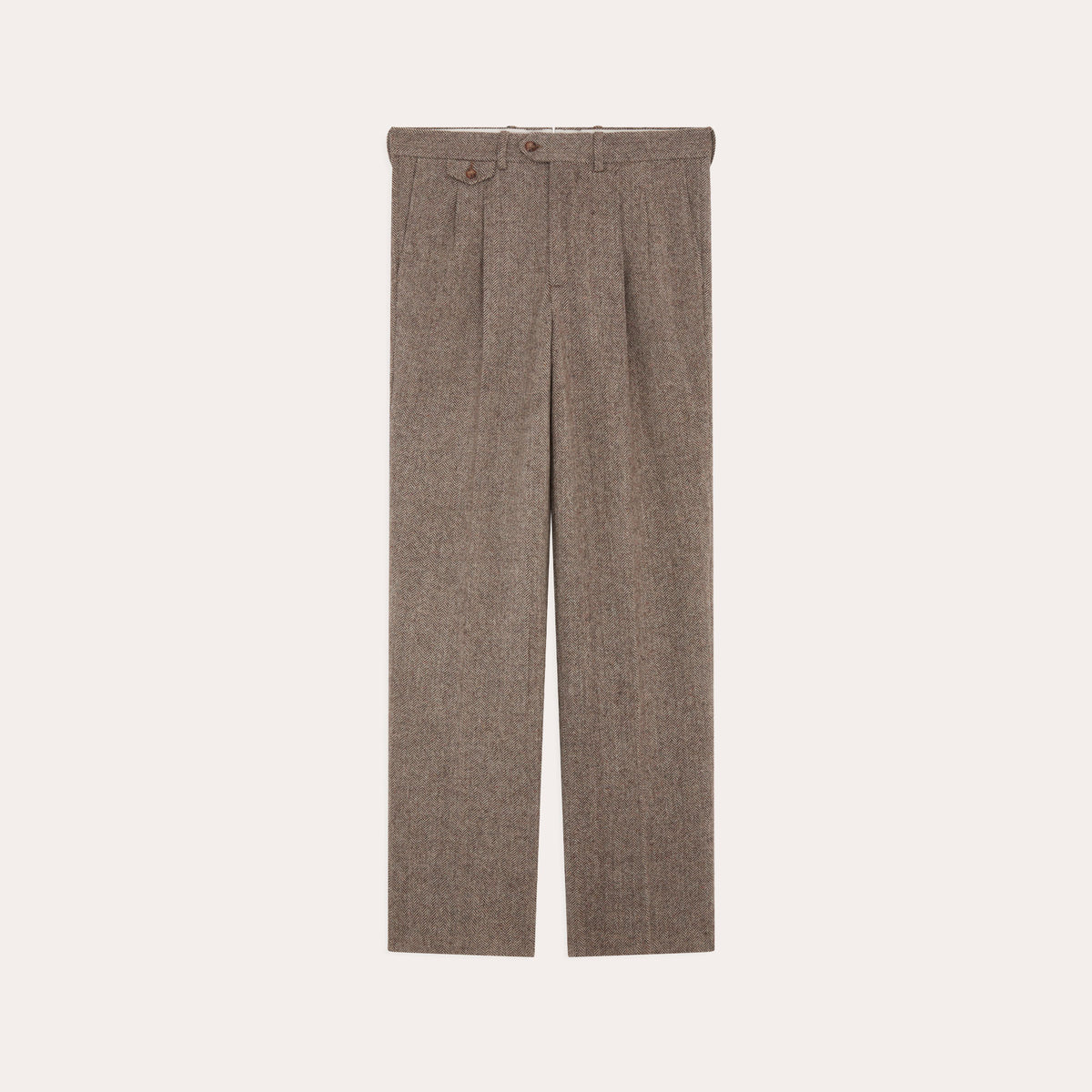 Costume en laine chevron marron