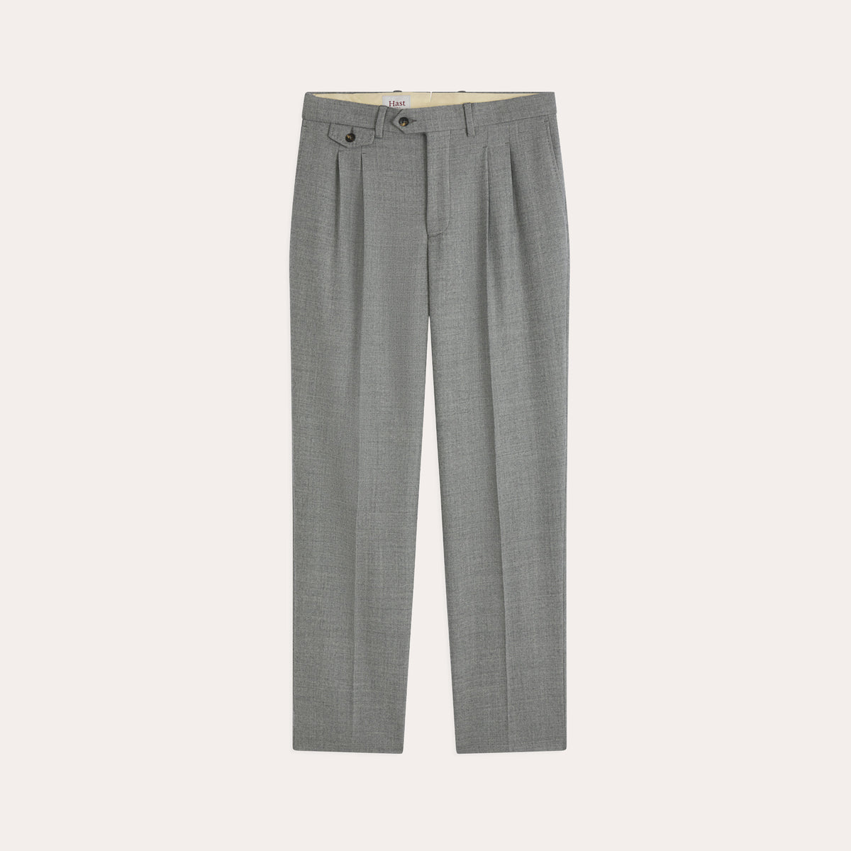 Pantalon double plis flanelle laine grise