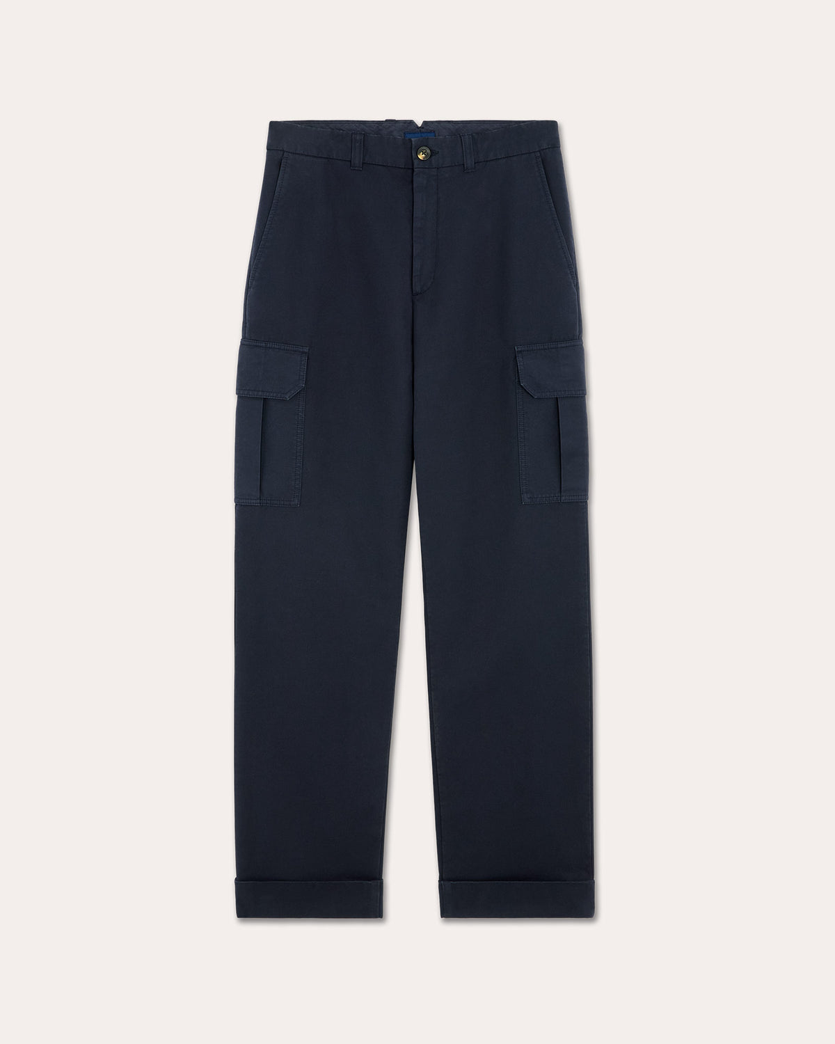 Pantalon cargo en coton marine