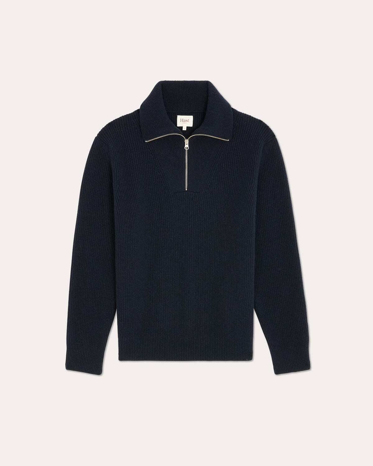 Pull col camionneur en laine extrafine marine