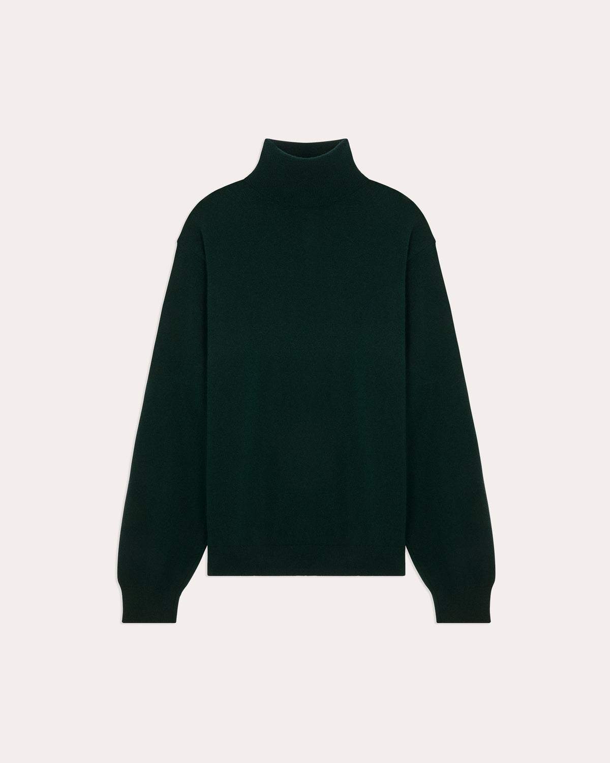Pull col roulé en laine extrafine vert