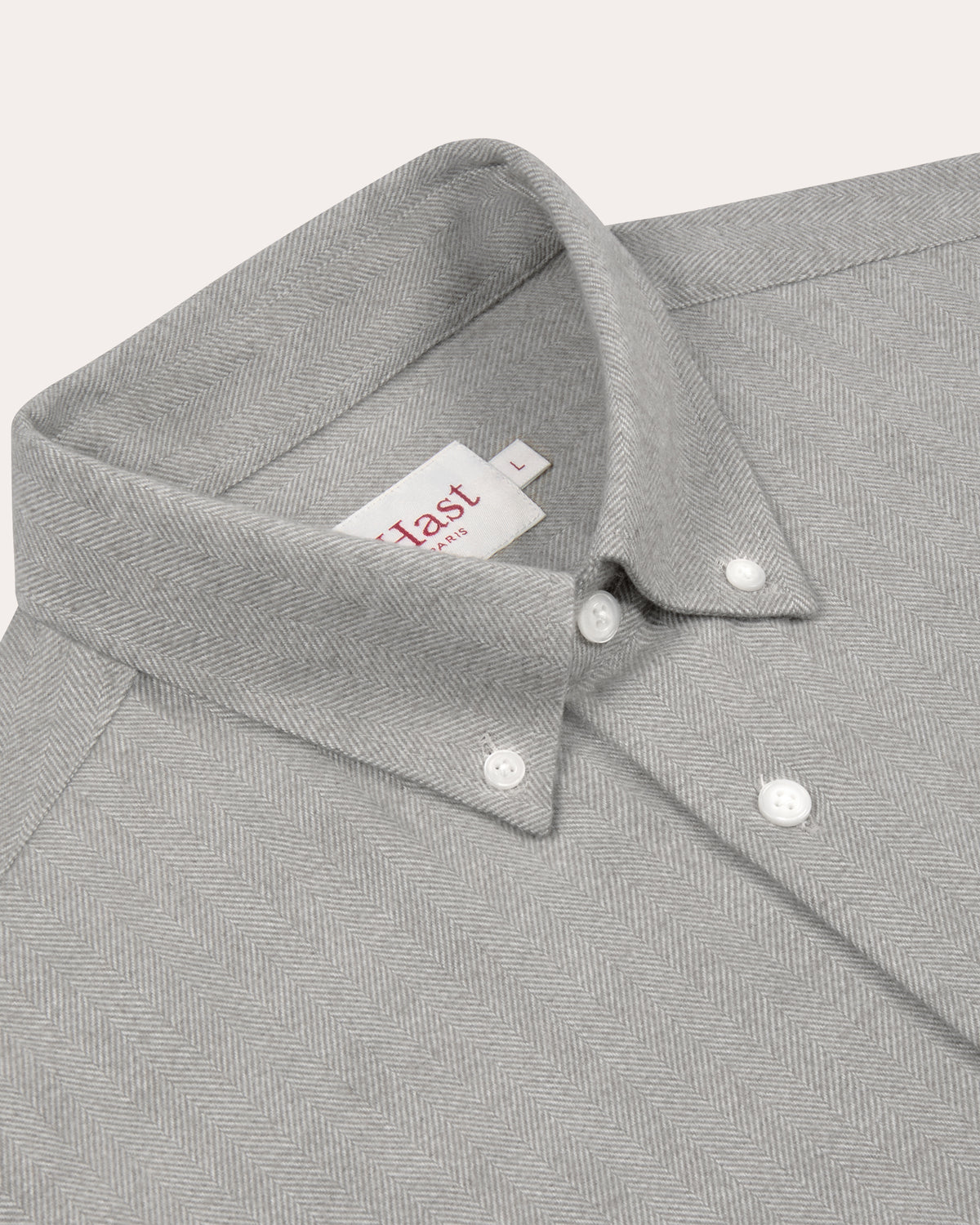 Chemise en flanelle de coton chevrons gris