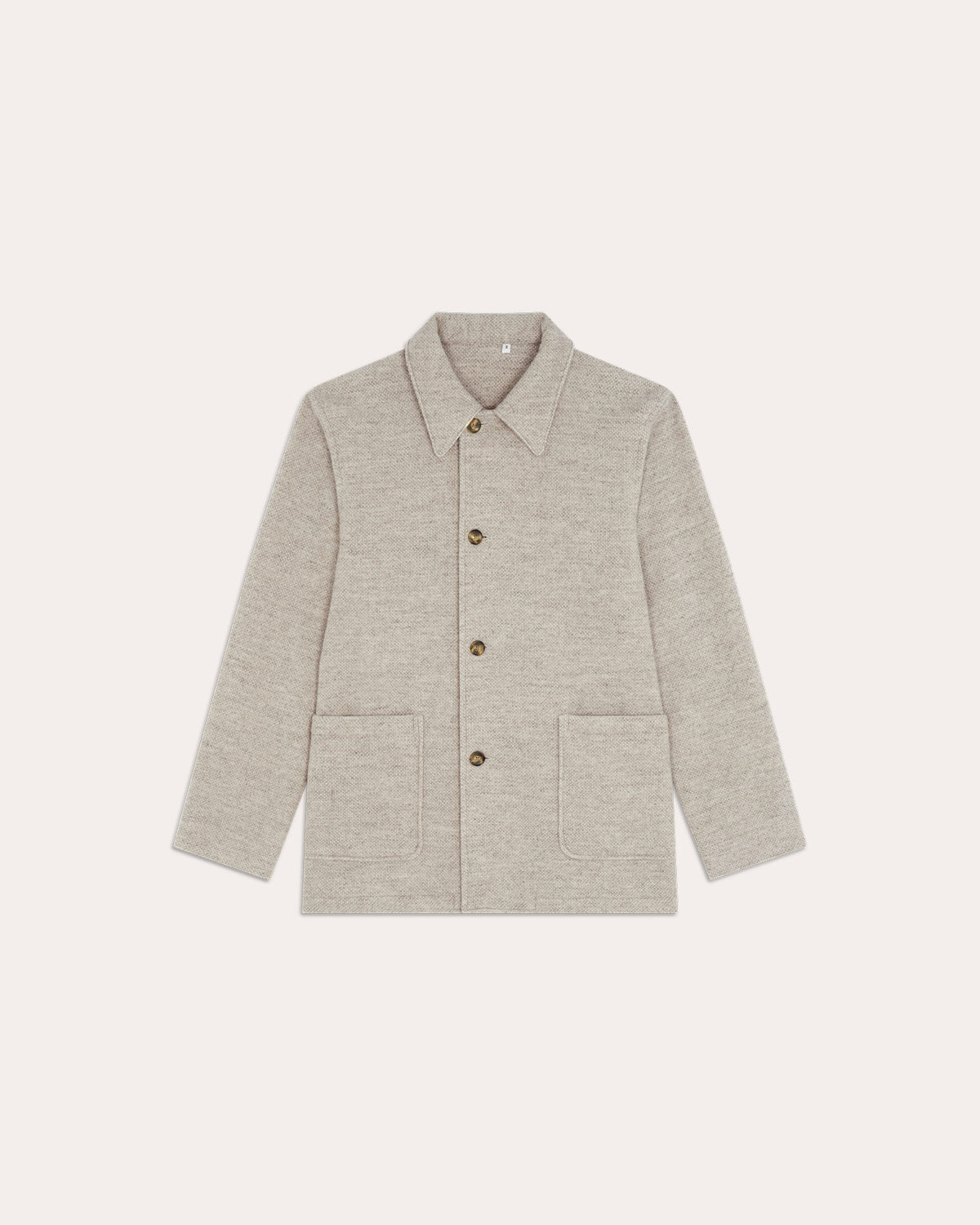 Veste de travail en laine écru chinée