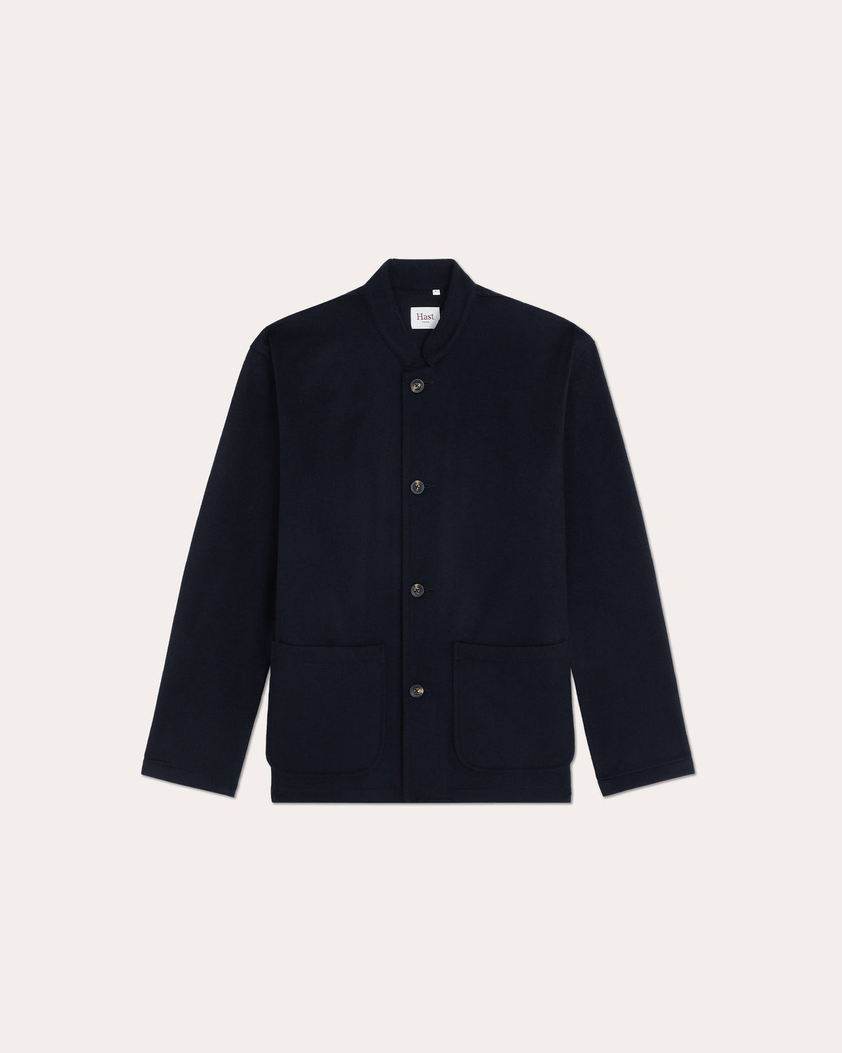 Veste col officier en laine Loden marine