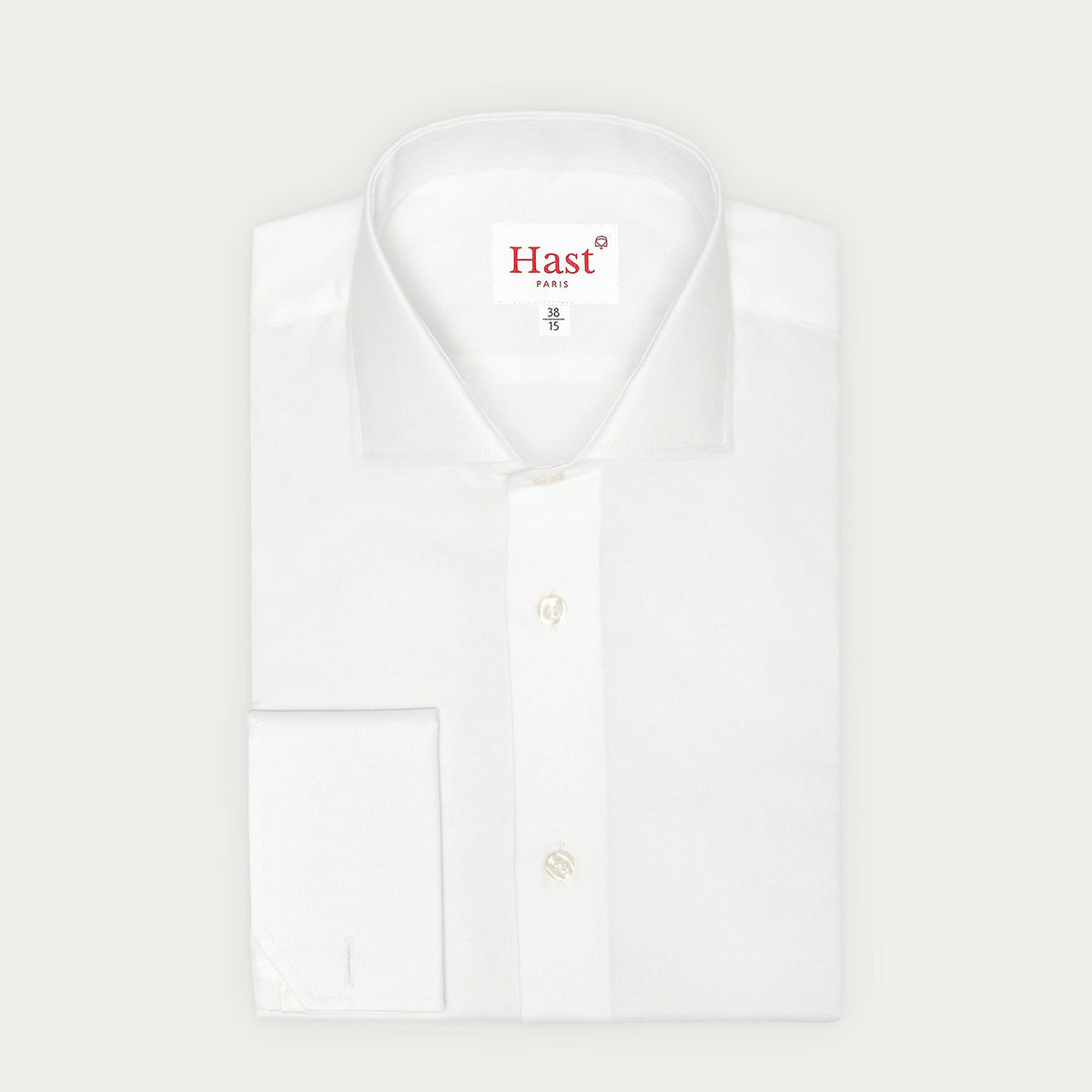 Chemise classique en oxford blanche à poignets mousquetaires