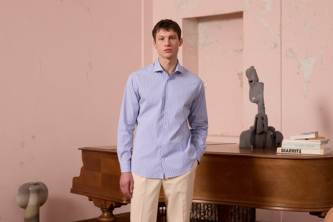 Chemise bleue homme