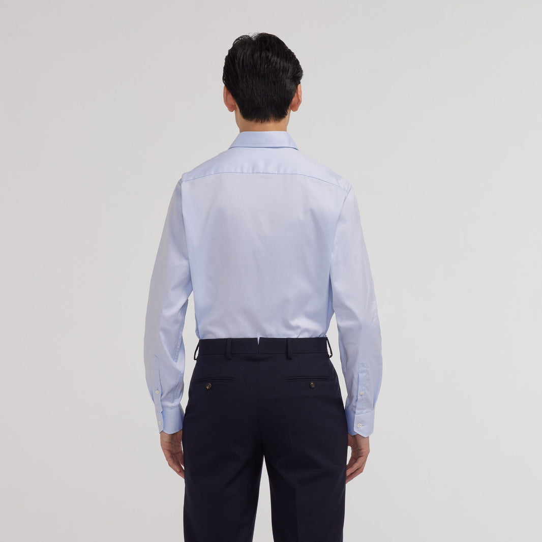Chemise premium en pinpoint double retors bleue
