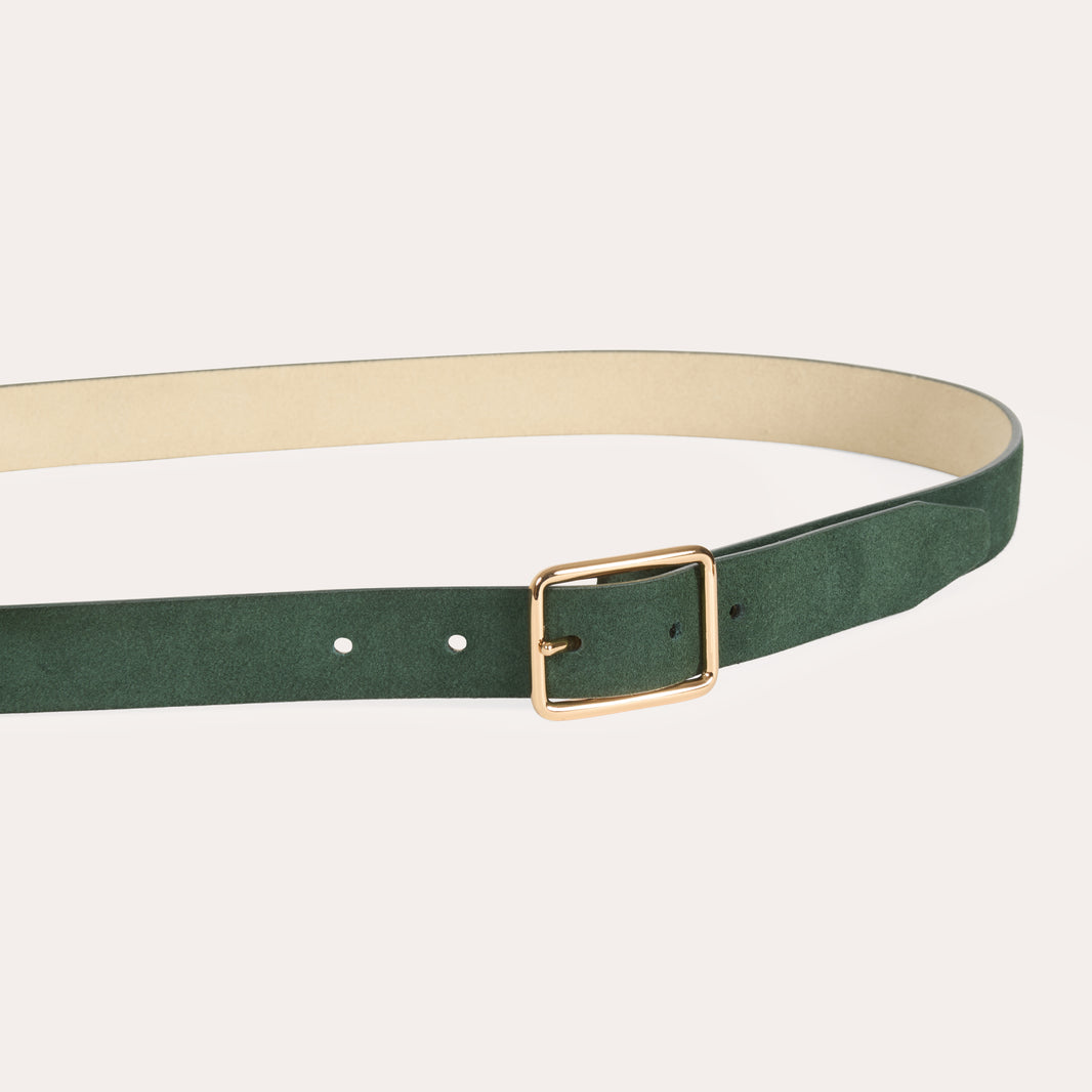 Ceinture en cuir suédé verte