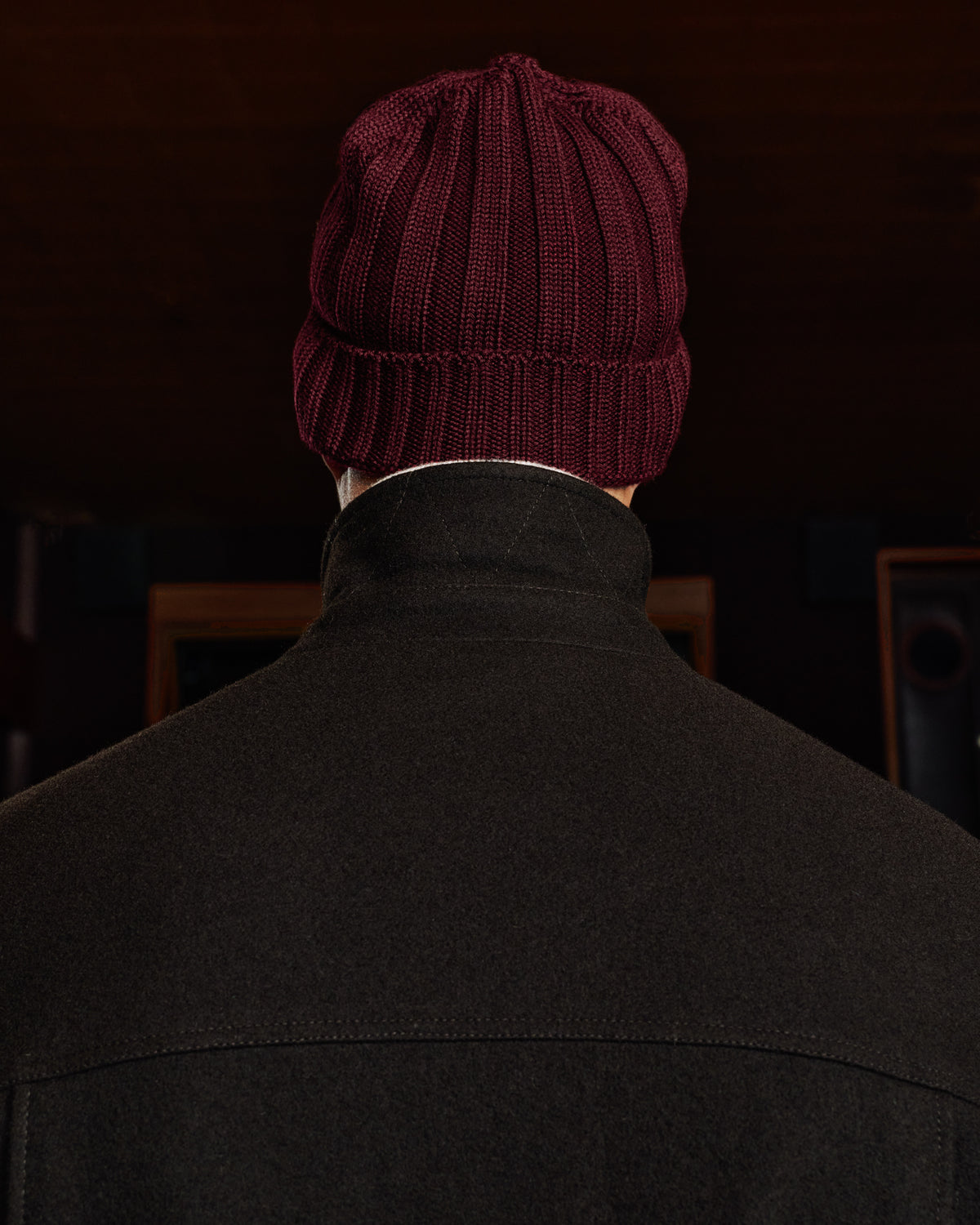 Bonnet en laine bordeaux