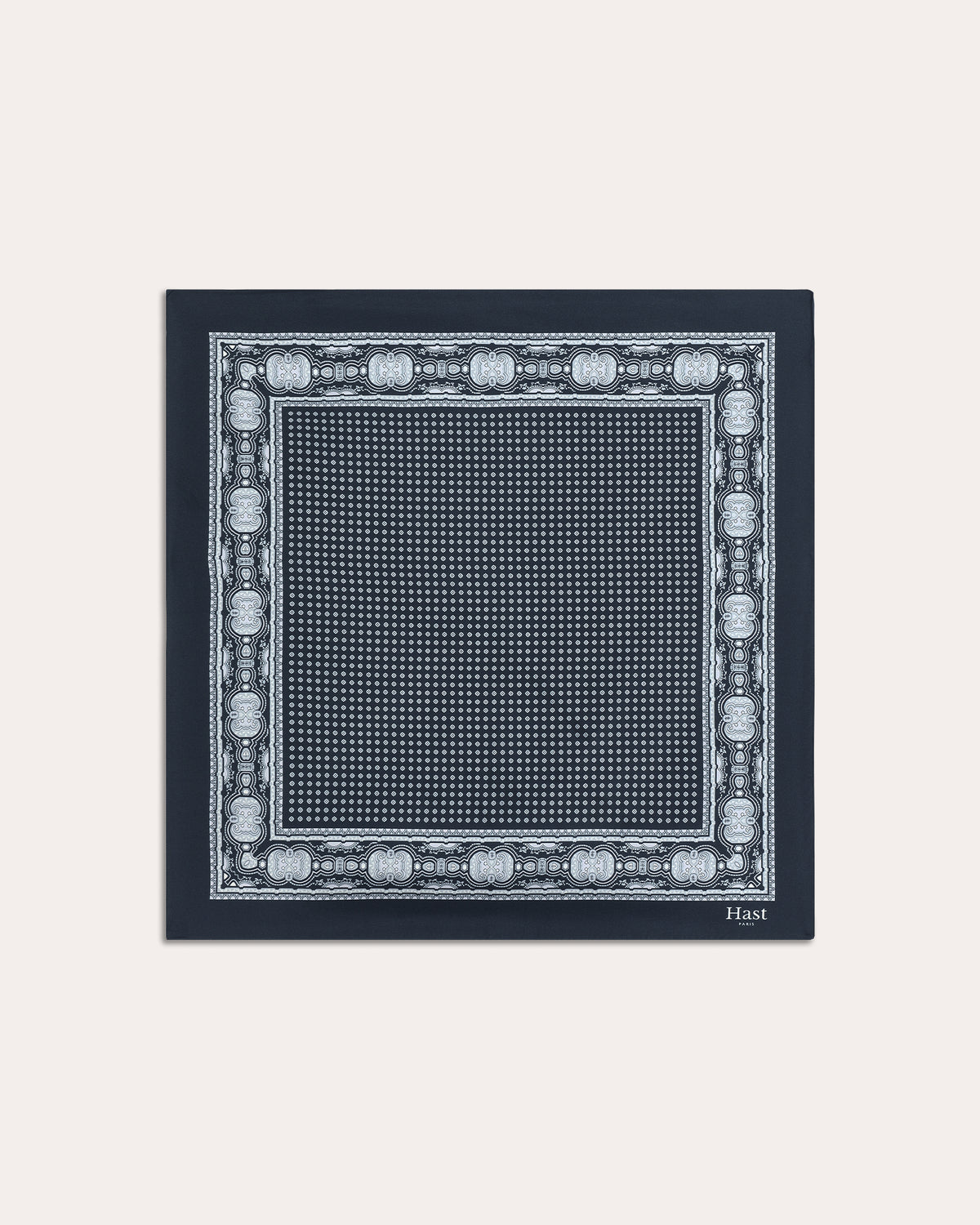 Foulard en soie gris à motif