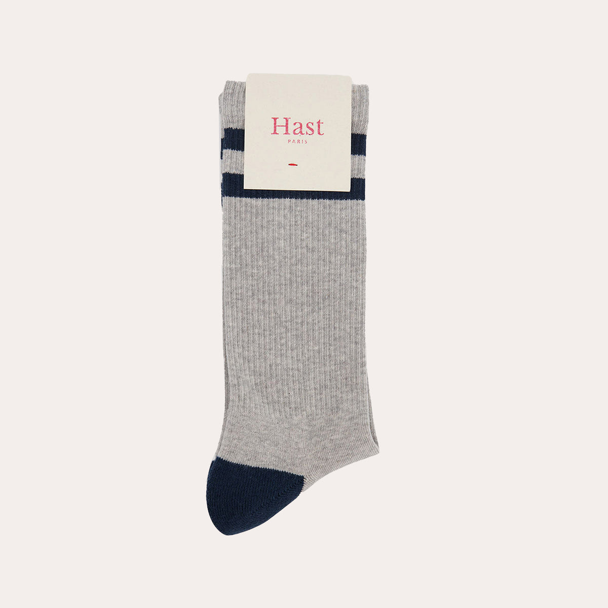 Chaussettes rayées grises et marine