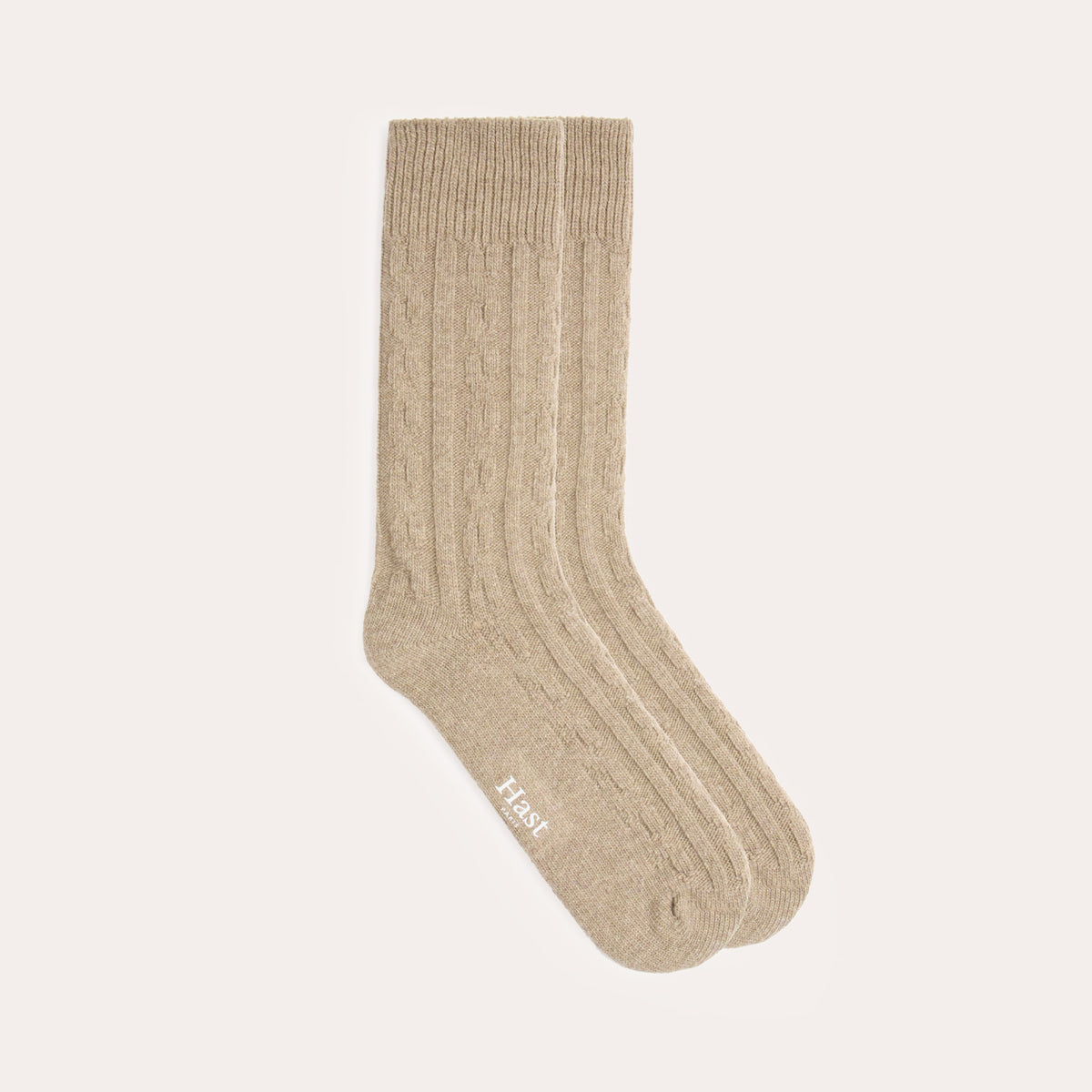 Chaussettes en laine et cachemire marron