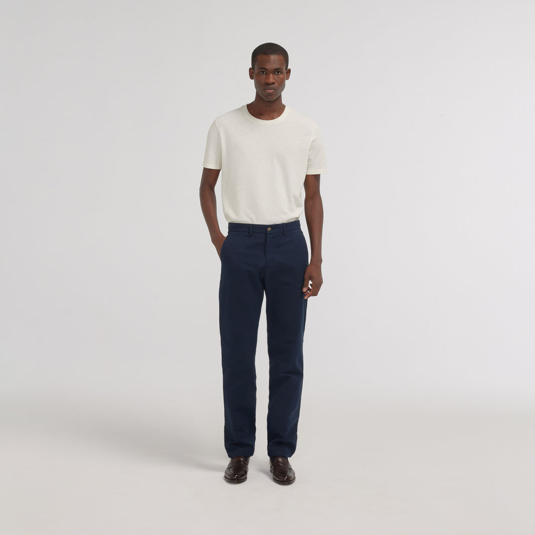 Chino droit bleu marine