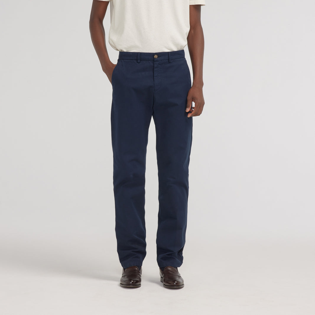 Chino droit bleu marine