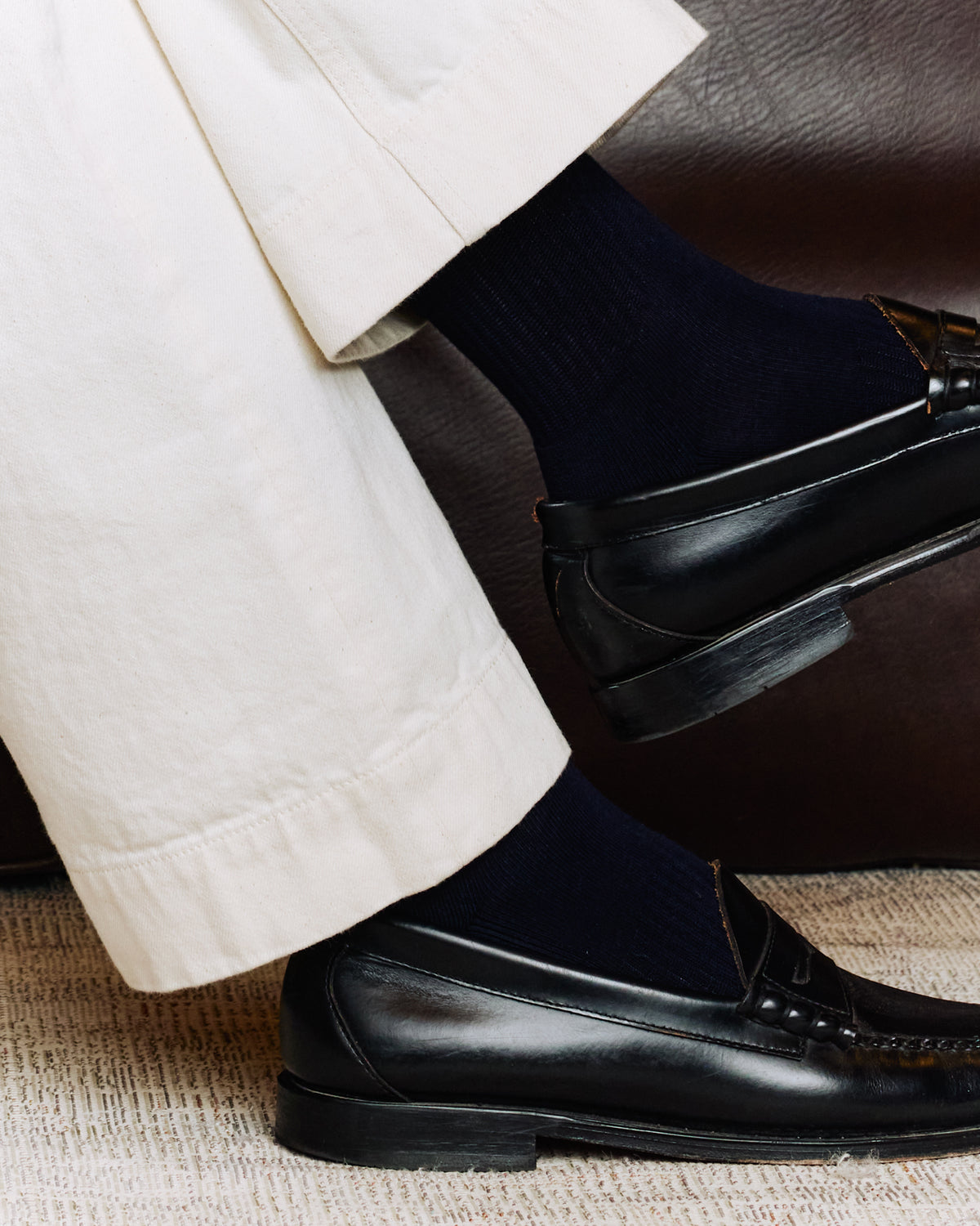 Chaussettes en coton bleu marine