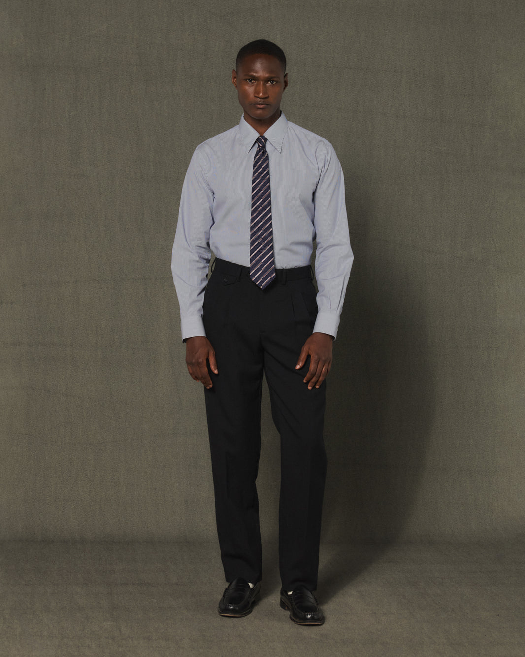 Chemise en coton rayure bleu