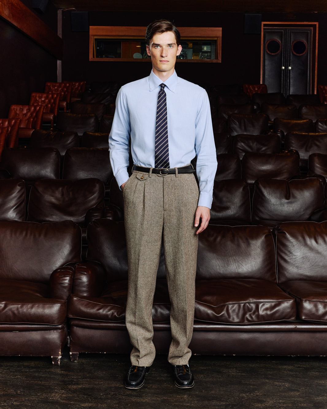 Chemise en flanelle de coton bleu