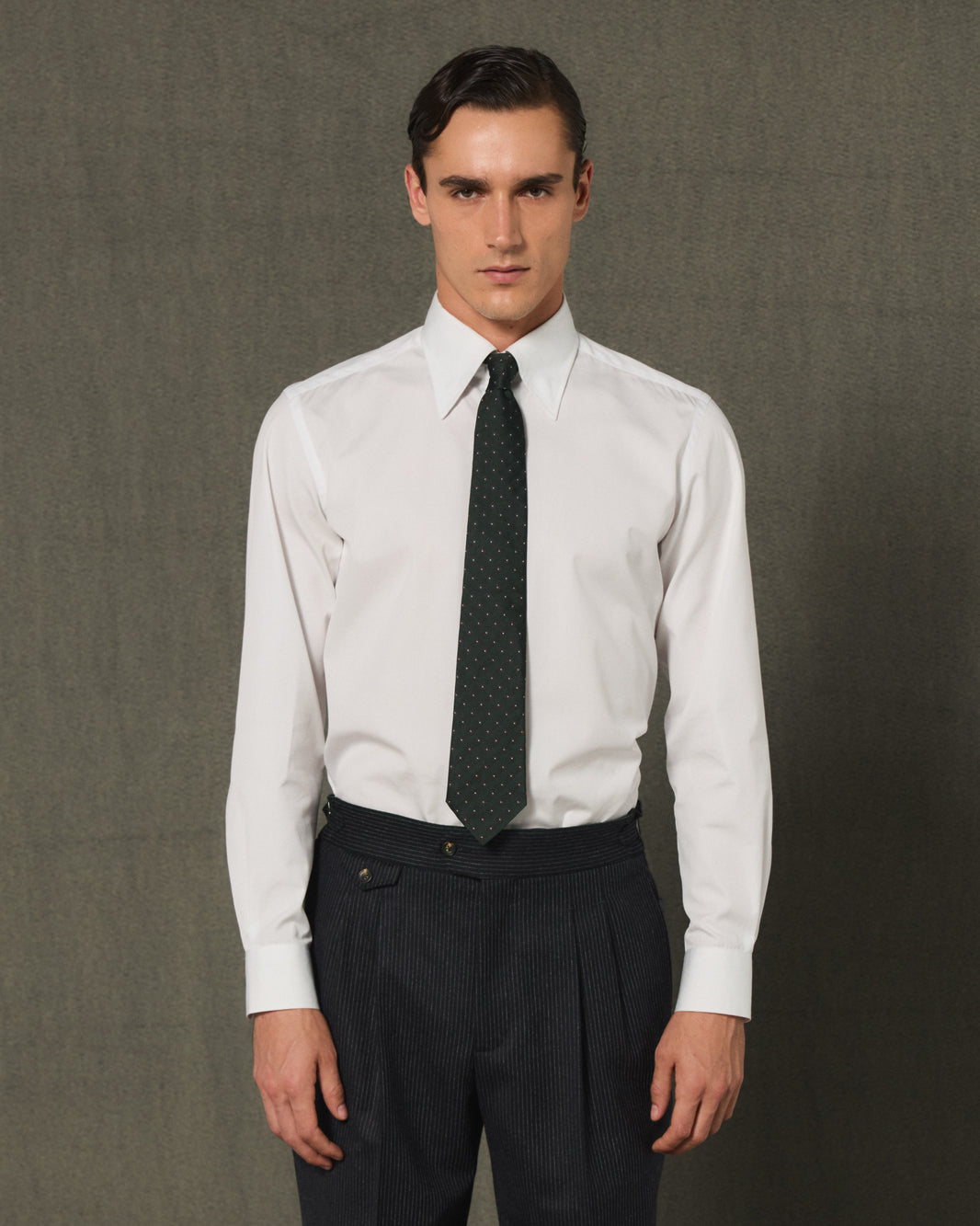 Chemise formelle en popeline de coton blanc