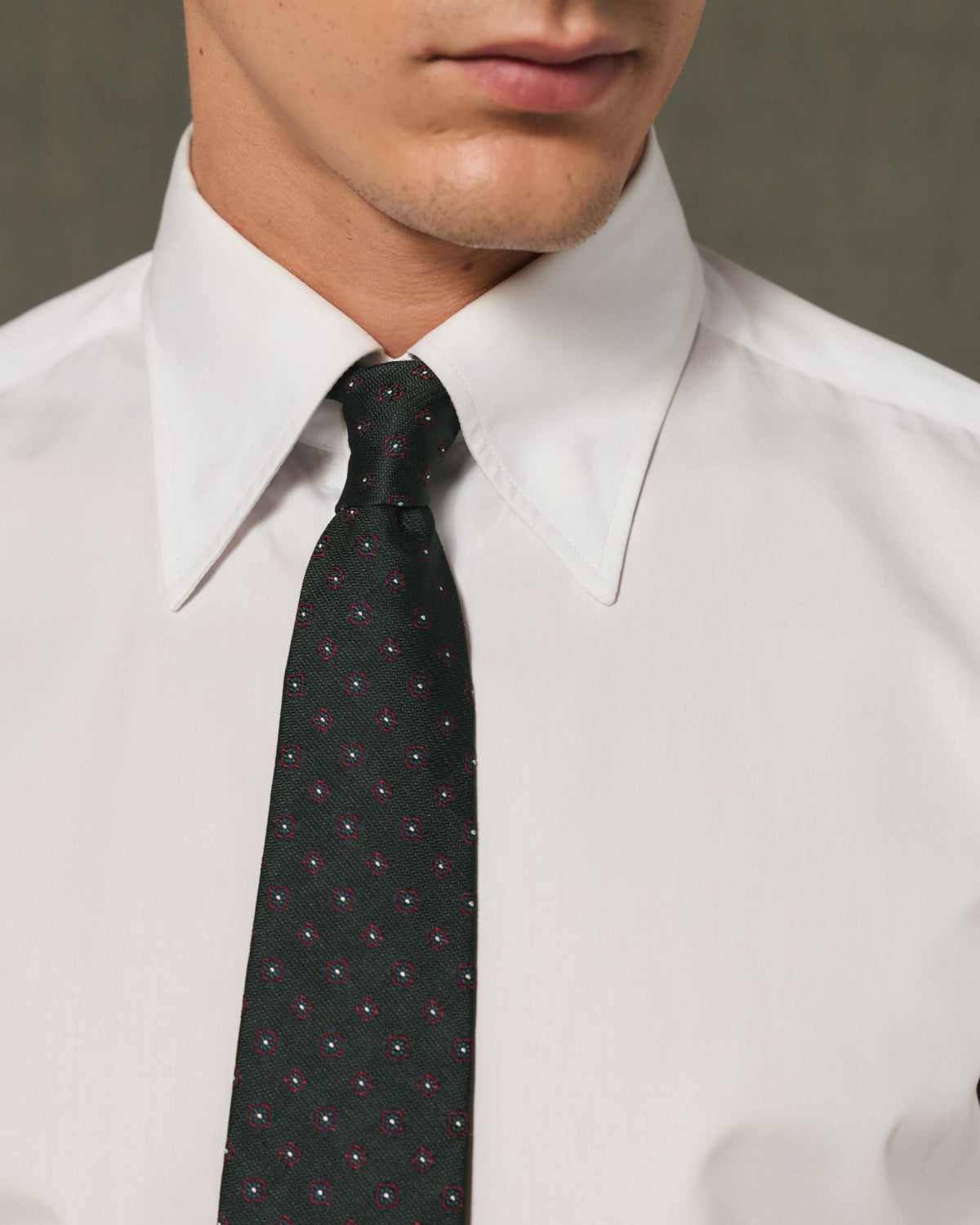 Dress shirt in white cotton poplin