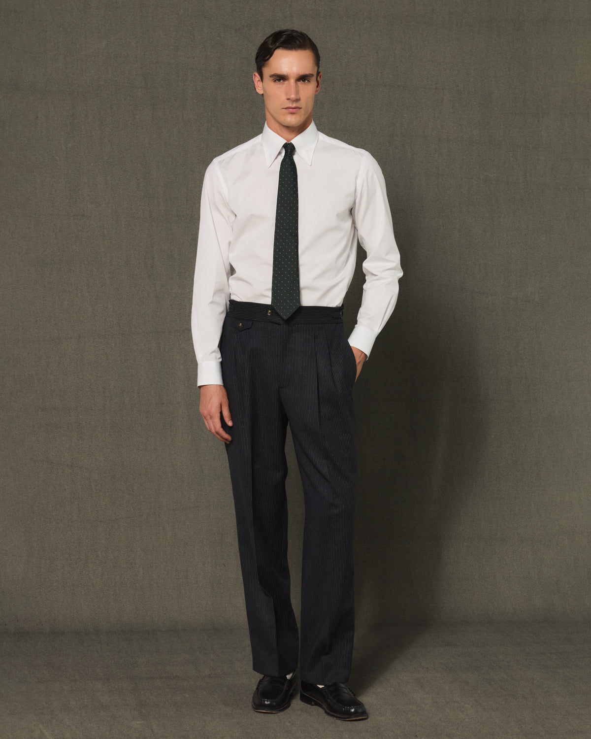 Dress shirt in white cotton poplin