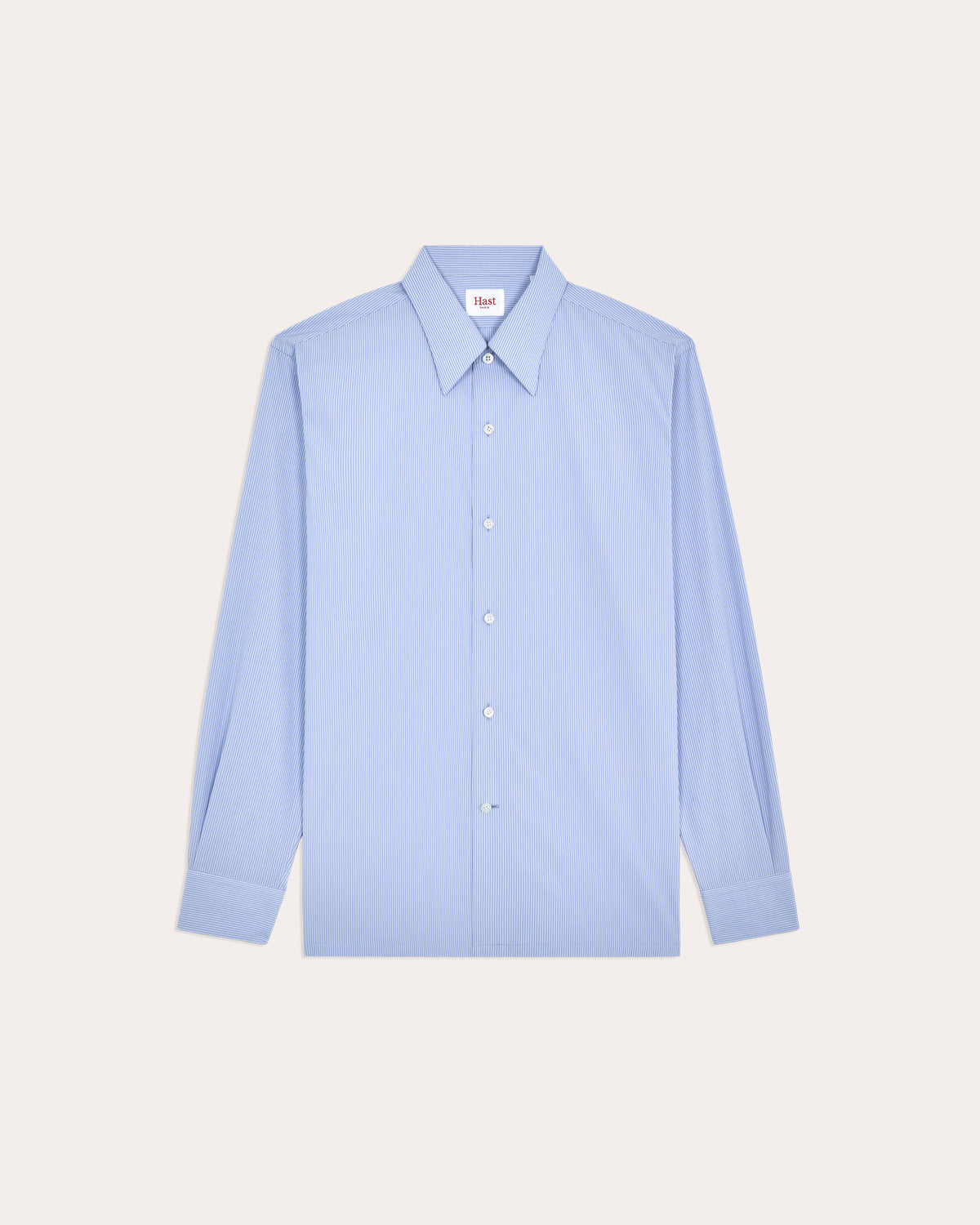 Chemise en coton bleu rayé