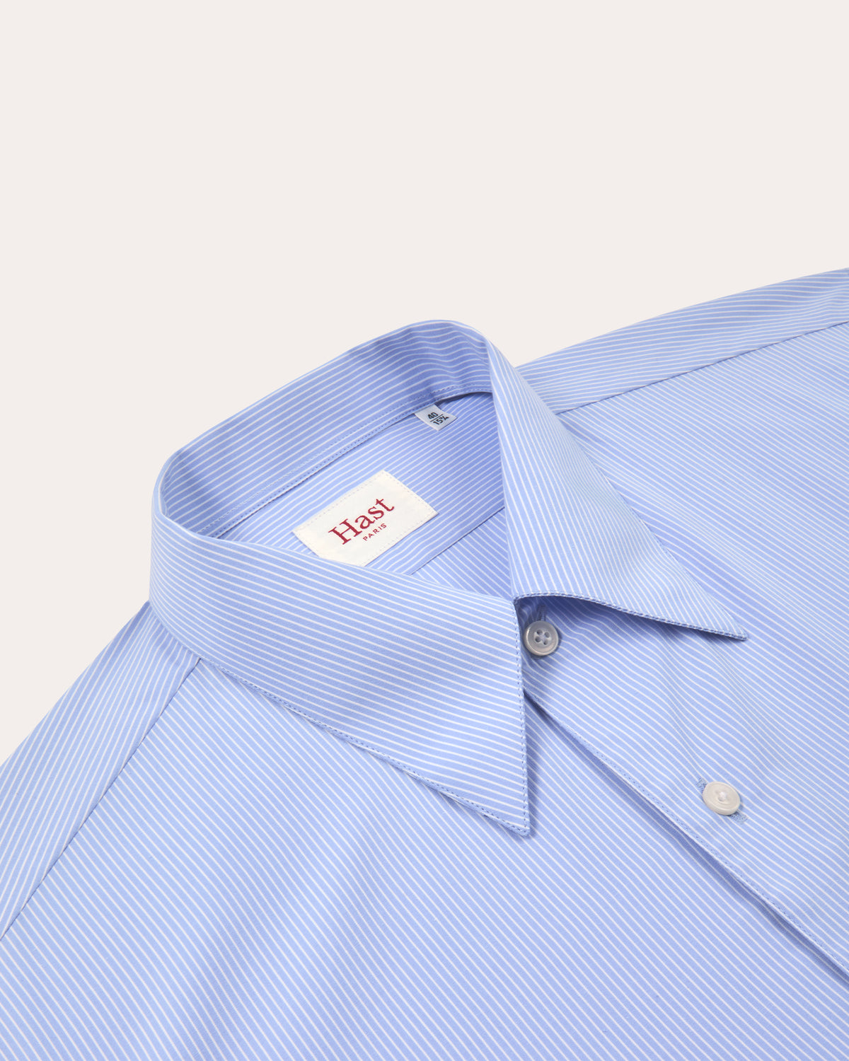 Chemise en coton bleu rayé