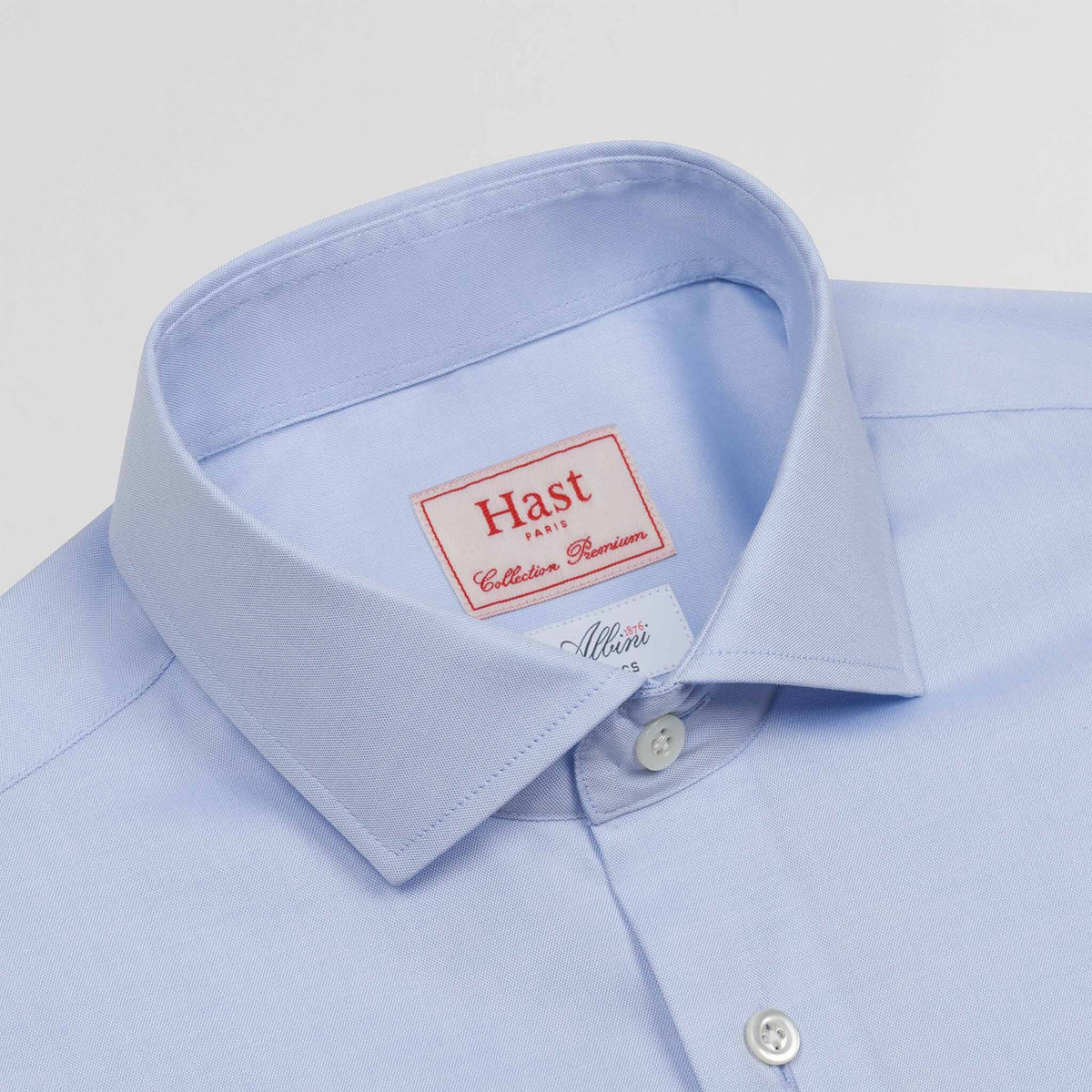 Chemise premium en pinpoint double retors bleue