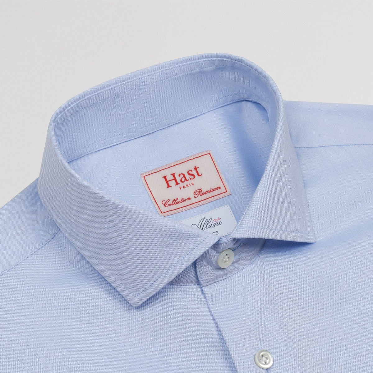 Chemise premium cintrée en pinpoint double retors bleue