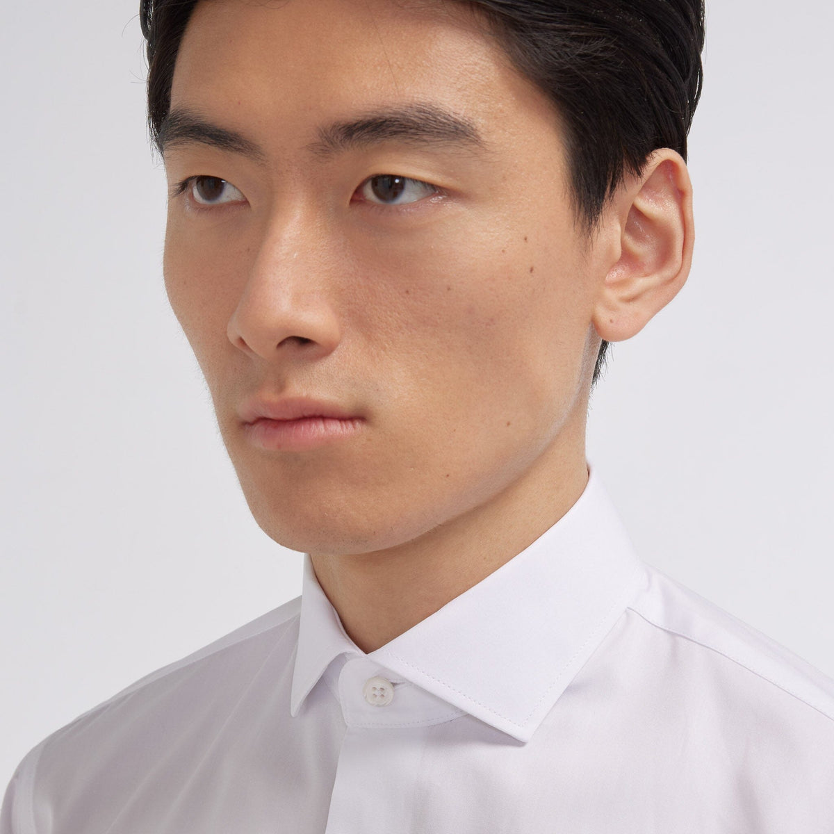 White two-ply poplin shirt with double cuffs