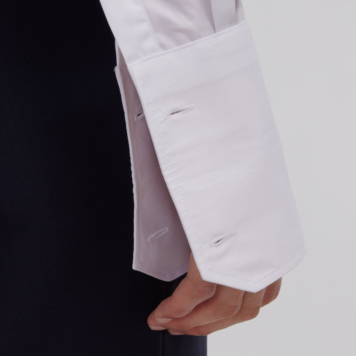 White two-ply poplin shirt with double cuffs