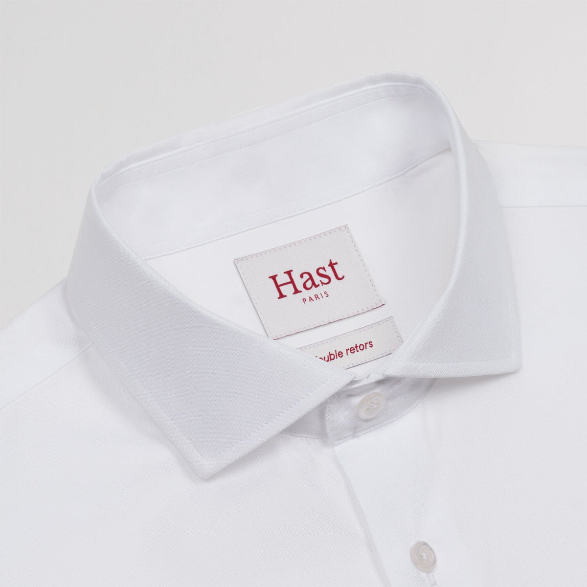 White two-ply Oxford shirt with French cuffs