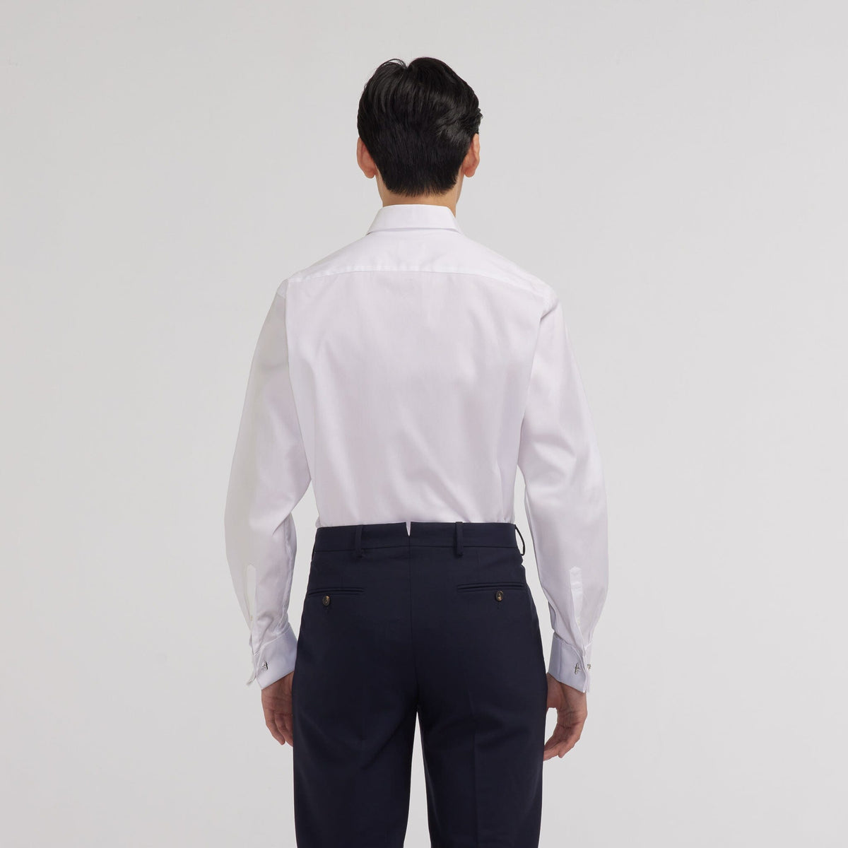 White two-ply Oxford shirt with French cuffs