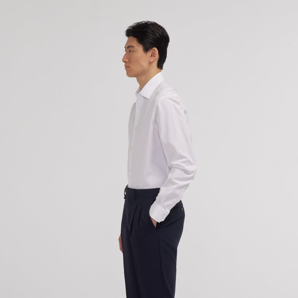 Chemise en popeline double retors blanche